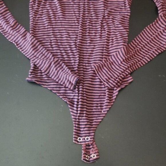 Express Purple and Black Striped Women's Bodysuit - Picture 6 of 6
